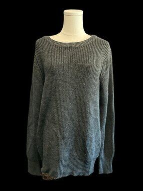 Dark Grey Cable Knit Sweater